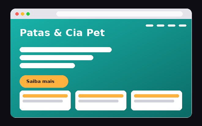 Exemplo de site para pet shop
